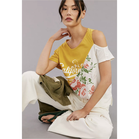 Anthropologie Pilcro Spliced California Graphic Tee Size S NWT - Picture 1 of 4